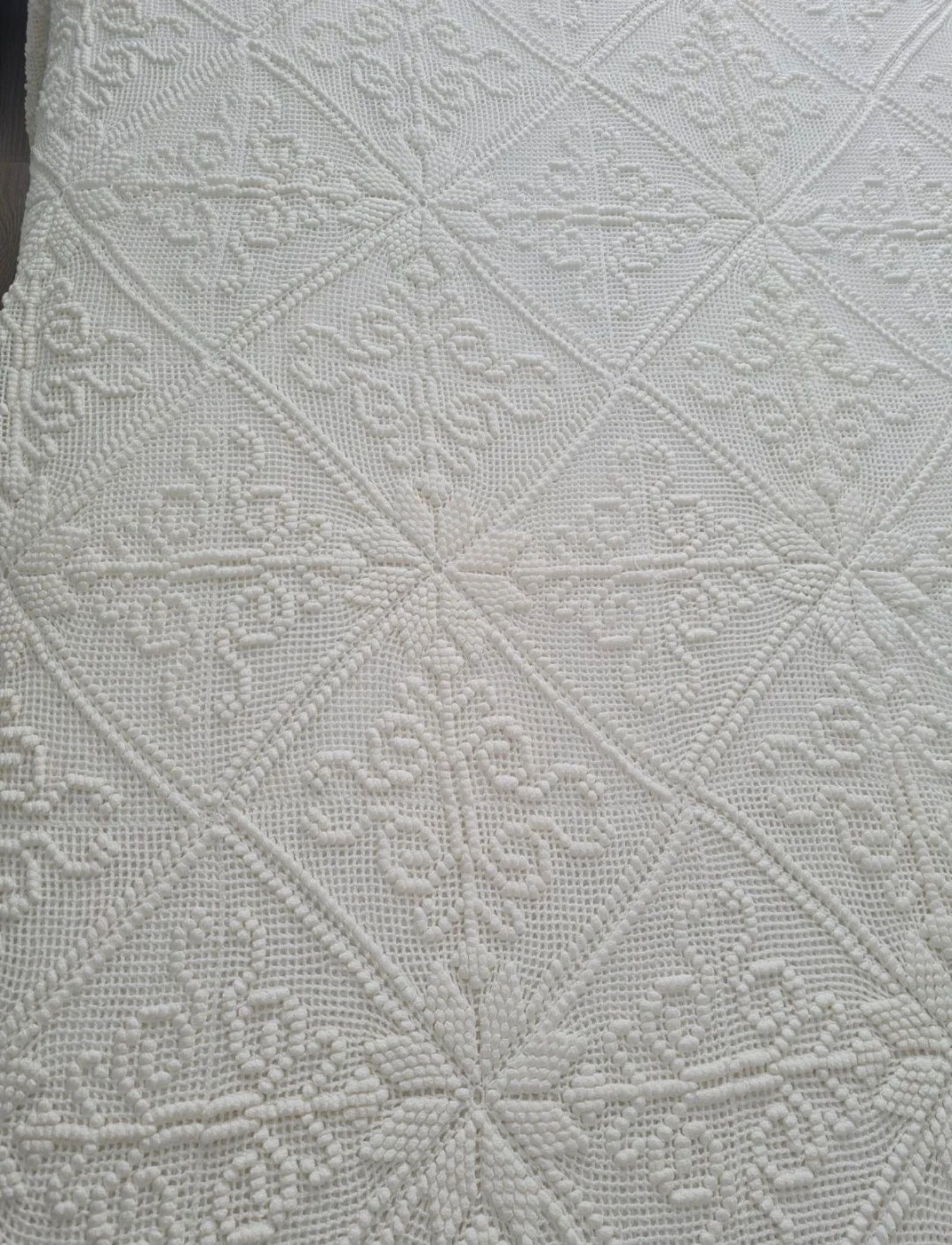 Witte gehaakte sprei. Bed 90. Handgemaakt – photo 9